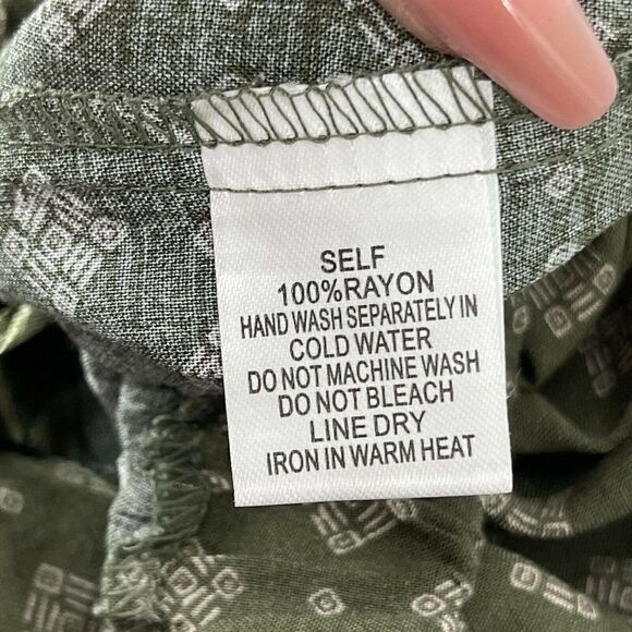 Lizard Thicket Green Wide Split Leg High Rise Bohemian Pants Womens Size S NEW - Picture 8 of 8